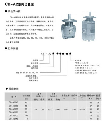 CB-A2080/2040,双联齿轮泵 - 仪器交易网